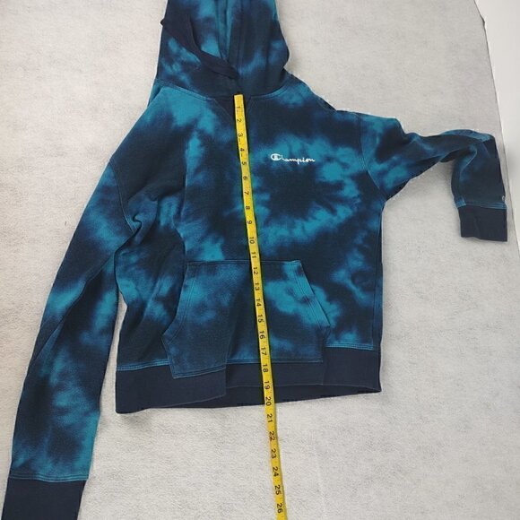 Champion Women's Blue Tie Dye Cotton Blend Hoodie. Size S/CH - Picture 7 of 11